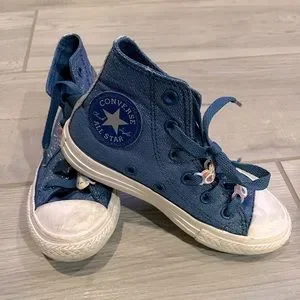 Converse Shoes Kids Blue Glitter Converse Size Poshmark